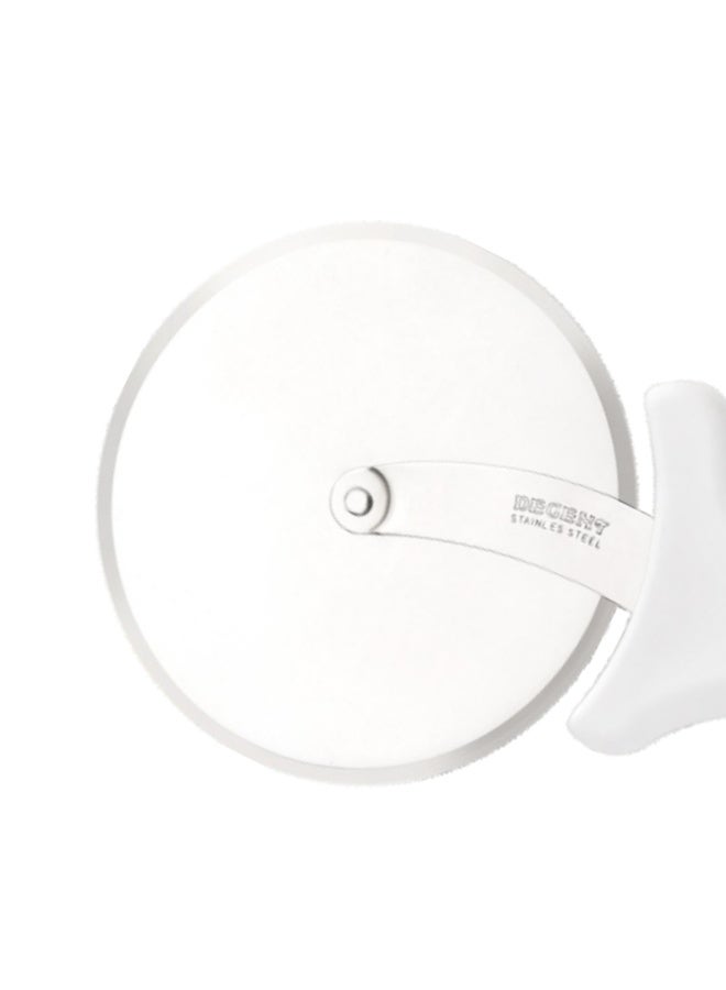 ديسينت ستينلس ستيل بيتزا كَتَر | فور إنش (10.16 سم) ويل | 23.36 سم لينث | فينغر غارد آند إيرغونومِك هاندل | شارب كَتَرْز، بيتزا ويل، بيتزا سلايسر – نون سليب هاندل – ديشواشر سيف - Image 3